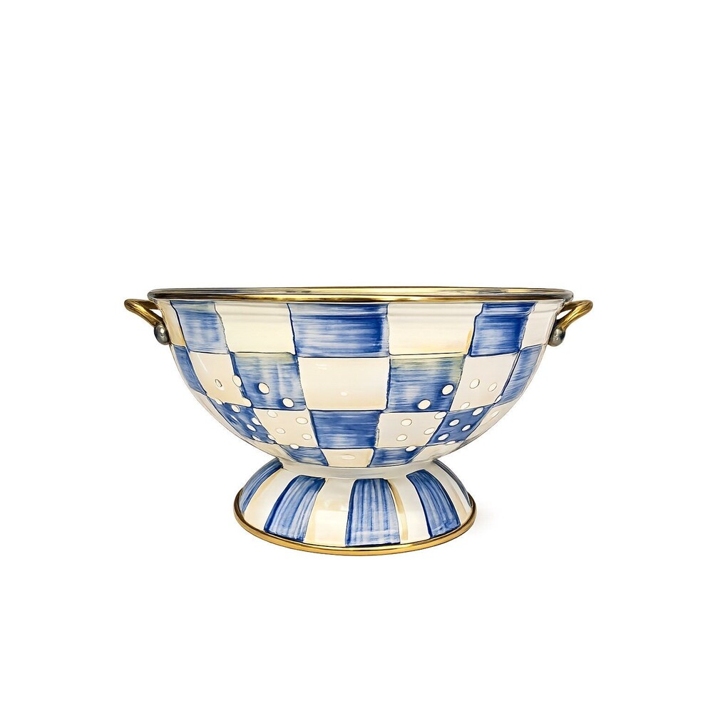 MacKenzie Childs Royal Blue Large  Colander *New